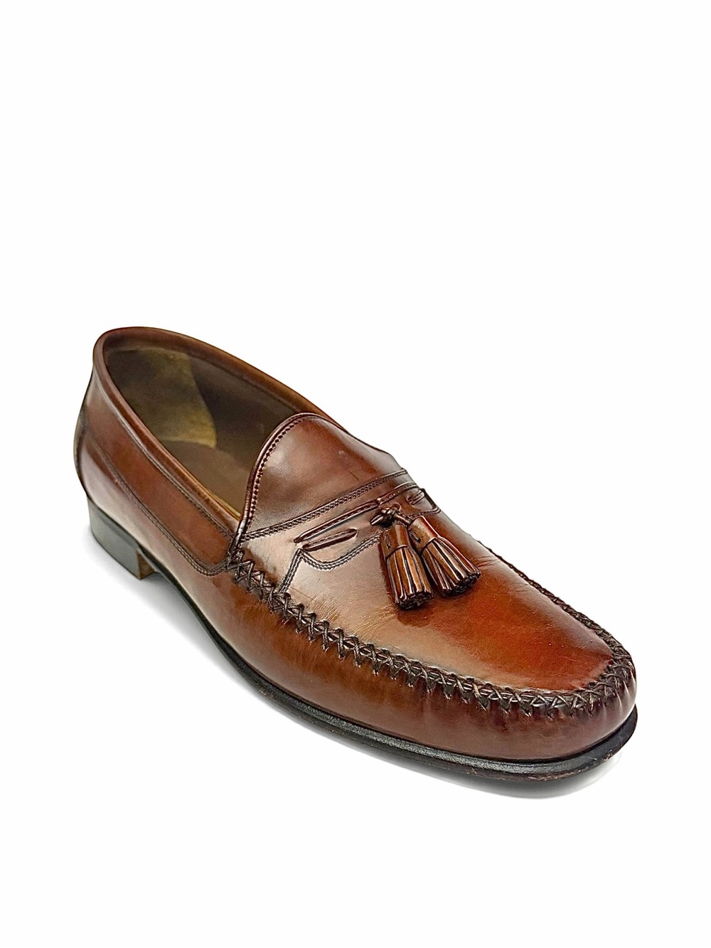 Johnston & Murphy Fortuna Men’s Brown Leather Tassel Loafers Size 10